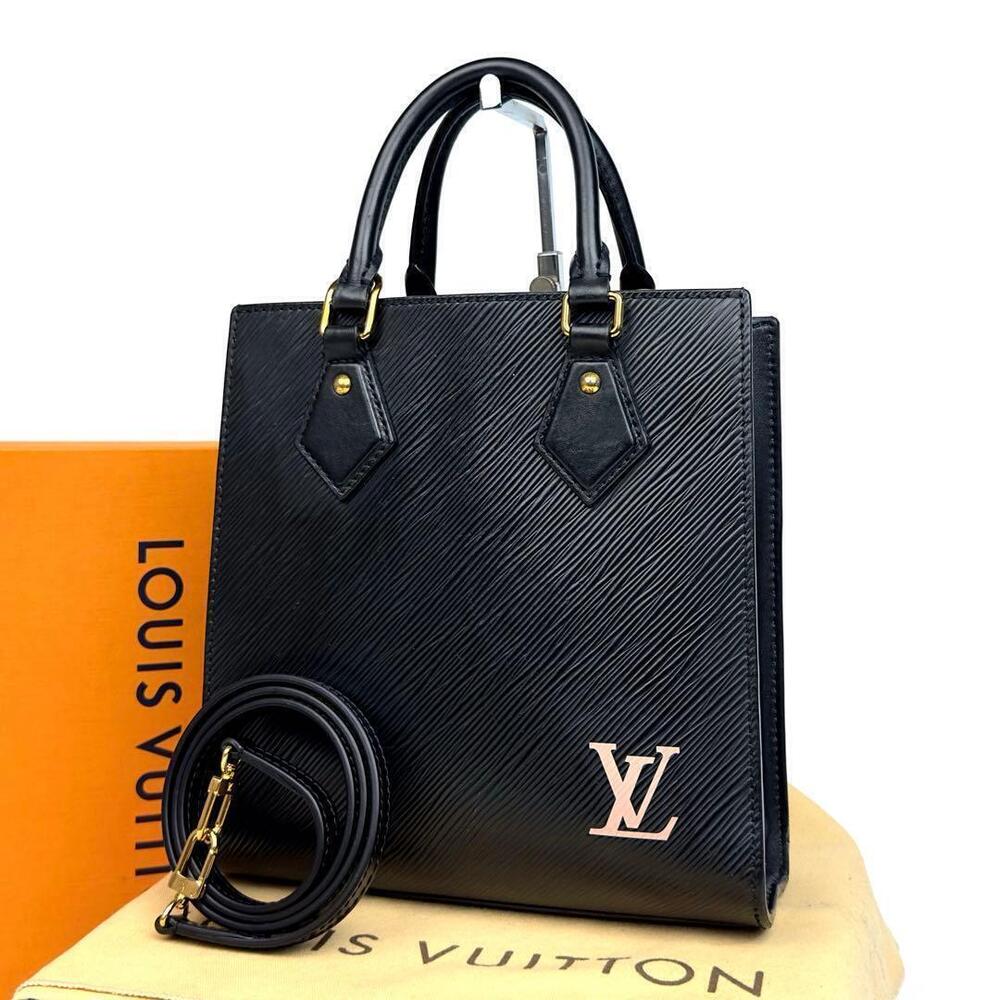 Louis Vuitton Epi Sac Plat Handbag Tote Shoulder Bag Leather Luxury